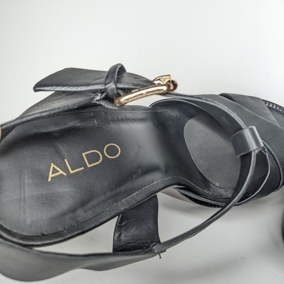 ALDO BLACK PLATFORM HEELS - Picture 6 of 8